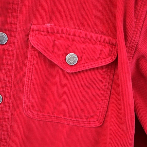 Vintage 90s GAP red kids corduroy shirts / 6-7Y Youth S - Picture 10 of 12